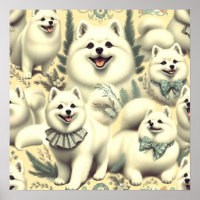 Retro American Eskimo Illustration