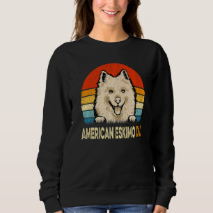 Retro American Eskimo Vater Vatertag Vintager Hund Sweatshirt