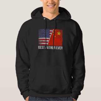 Retro American Flag China Flag Bester Vater je Fah Hoodie