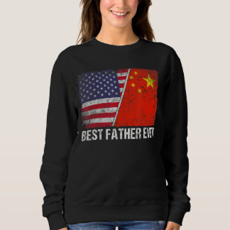 Retro American Flag China Flag Bester Vater je Fah Sweatshirt
