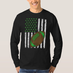 Retro American Flag Football Sport St Patrick S Da T-Shirt