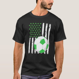 Retro American Flag Fußball Sport St Patrick S Day T-Shirt