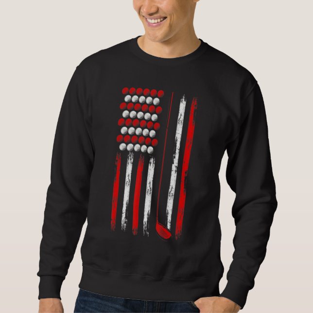 Retro American Flag Golf for Golfer Funny Golf Sweatshirt (Vorderseite)