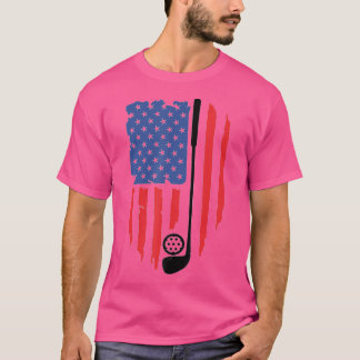 Retro American Flag Golf Geschenk für Golfer Funny T-Shirt