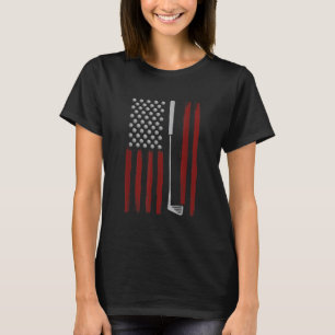 Retro American Flag Golf Geschenk für Golfer Funny T-Shirt