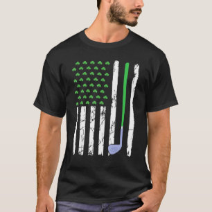 Retro American Flag Golf Sport St Patrick S Day T-Shirt