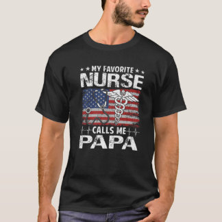 Retro American Flag Meine Lieblings-Krankenpflege  T-Shirt