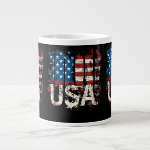 Retro American Flag USA 4. Juli Jumbo-Tasse