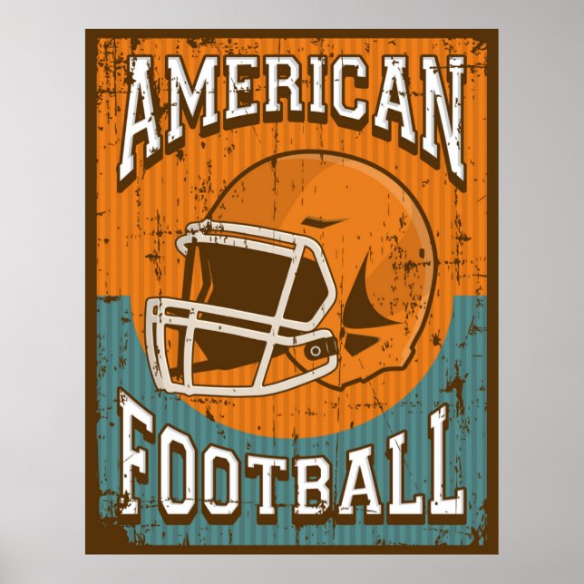 Retro American Football Poster (Vorne)