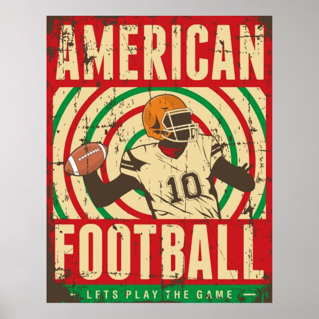 Retro American Football Poster (Vorne)