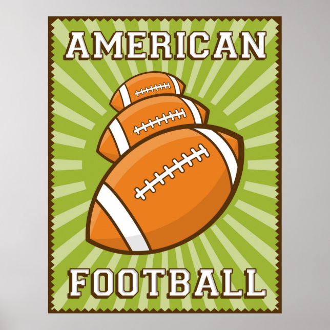 Retro American Football Poster (Vorne)