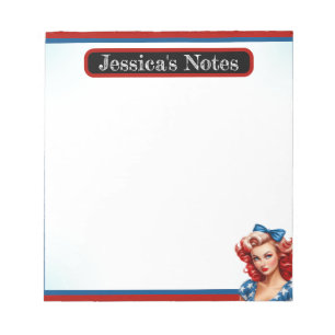 Retro American Pinup_ Sunshine Mixed Notizblock