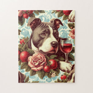 Retro American Pit Bull Terrier Illustration
