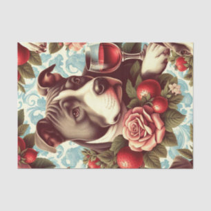 Retro American Pit Bull Terrier Illustration Seidenpapier