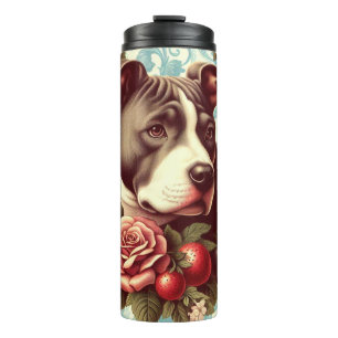 Retro American Pit Bull Terrier Illustration Thermosbecher