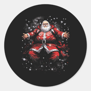 Retro American Santa Clause Weihnachten Runder Aufkleber