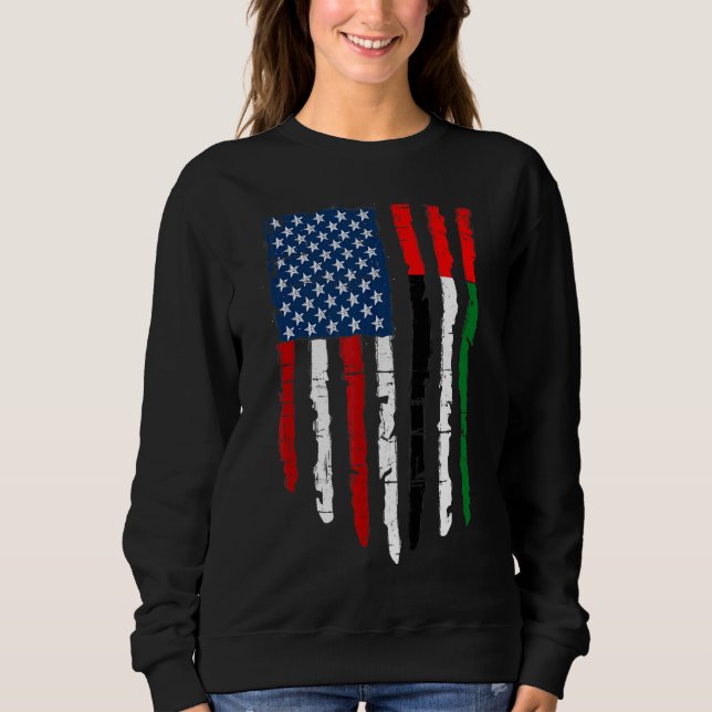 Retro American United Arab Emirates Flag Men Women Sweatshirt (Vorderseite)