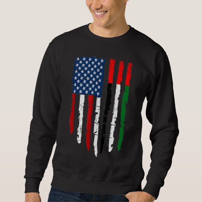 Retro American United Arab Emirates Flag Men Women Sweatshirt (Vorderseite)