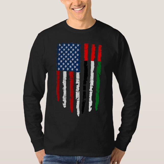 Retro American United Arab Emirates Flag Men Women T-Shirt (Vorderseite)