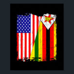 Retro American Zimbabwe Flag Men Women Patriotic  Poster<br><div class="desc">Retro American Zimbabwe Flag Men Women Patriotic Gift. Perfect gift for your dad,  mom,  papa,  men,  women,  friend and family members on Thanksgiving Day,  Christmas Day,  Mothers Day,  Fathers Day,  4th of July,  1776 Independent day,  Veterans Day,  Halloween Day,  Patrick's Day</div>