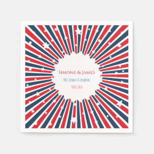 Retro Americana 4. Juli Starburst Partydekoration Serviette