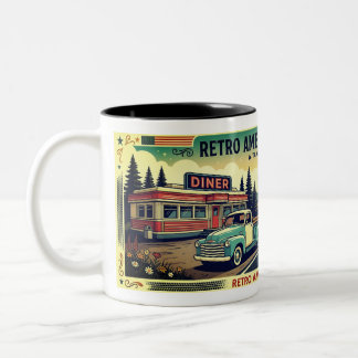Retro-Americana-Tasse 'Scenic Route' Zweifarbige Tasse