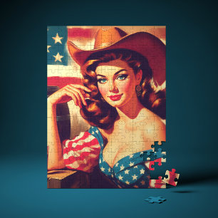 Retro Amerikanische Cowgirl Pinup
