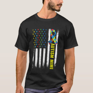 Retro-Amerikanische-Flagge-Autismus-Mimi-Bewusstse T-Shirt