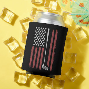 Retro-Amerikanische-Flagge-Golf-Golfer-Lustiger-Go Dosenkühler
