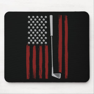 Retro-Amerikanische-Flagge-Golf-Golfer-Lustiger-Go Mousepad