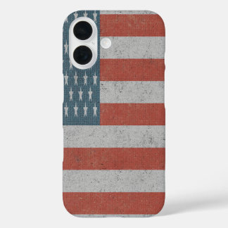 Retro-Amerikanische Flagge iPhone 16 Hülle