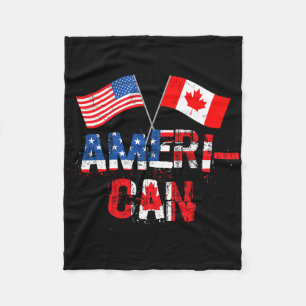 Retro-Amerikanische Kanada-USA-Flagge Patriotische Fleecedecke