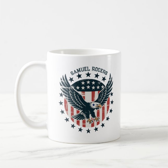 Retro Amerikanischer Adler  Kaffeetasse (Links)