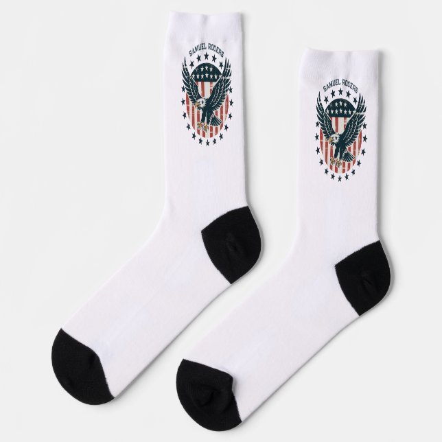 Retro Amerikanischer Adler  Socken (Linkes Detail)