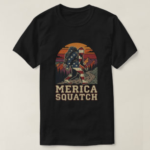 Retro Amerikanischer Bigfoot Sasquatch Natur T-Shirt