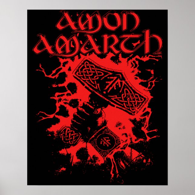 Retro Amon Amarth Live Liebe Music Forever Poster (Vorne)