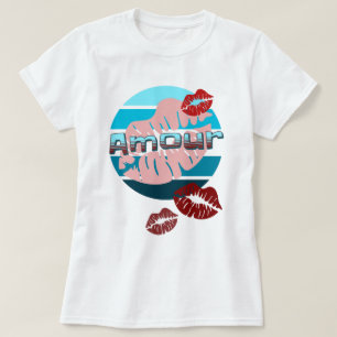RETRO AMOUR VINTAGE SONNENUNTERNEHMEN UND LIPSTICK T-Shirt