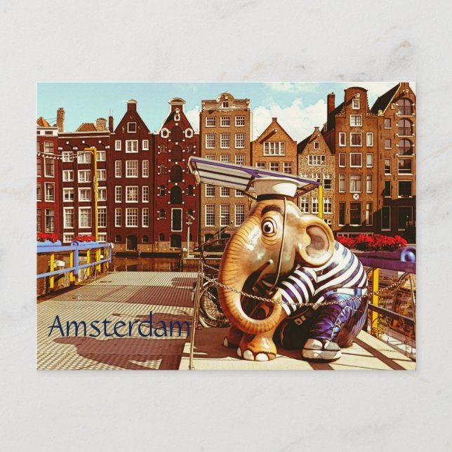 Retro Amsterdam Postkarte (Vorderseite)