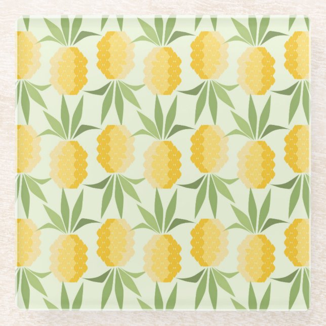 Retro Ananas Glasuntersetzer (Vorderseite)