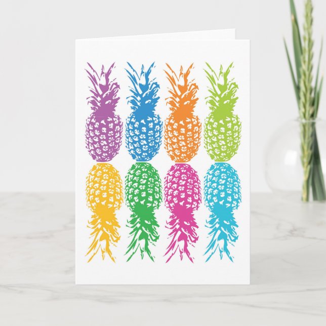 Retro Ananas Hawaii Grußkarte Karte (Vorderseite)