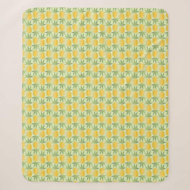 Retro Ananas Sherpadecke (Vorderseite)