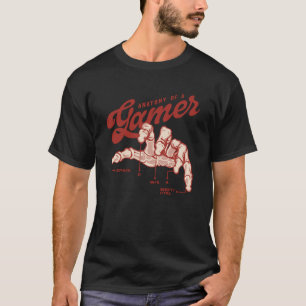 Retro Anatomie einer Gamer-Skelett-Hand T-Shirt