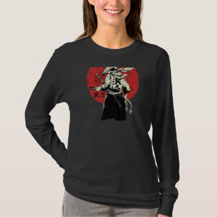 Retro Ancient japan Warrior auf der Rückseite Toky T-Shirt