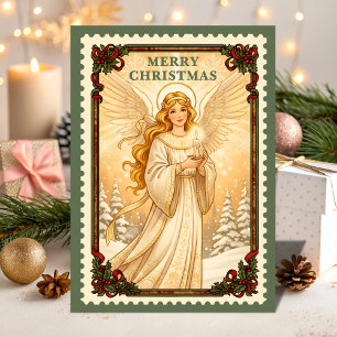 Retro Angel Christmas Postage Briefmarke Feiertagskarte