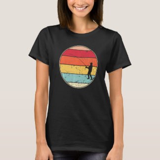 Retro-Angeln Retro-Fischsilhouette Fischer T-Shirt