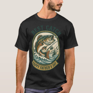 Retro-Angeln Vater Im Himmel Fischer Väter T-Shirt