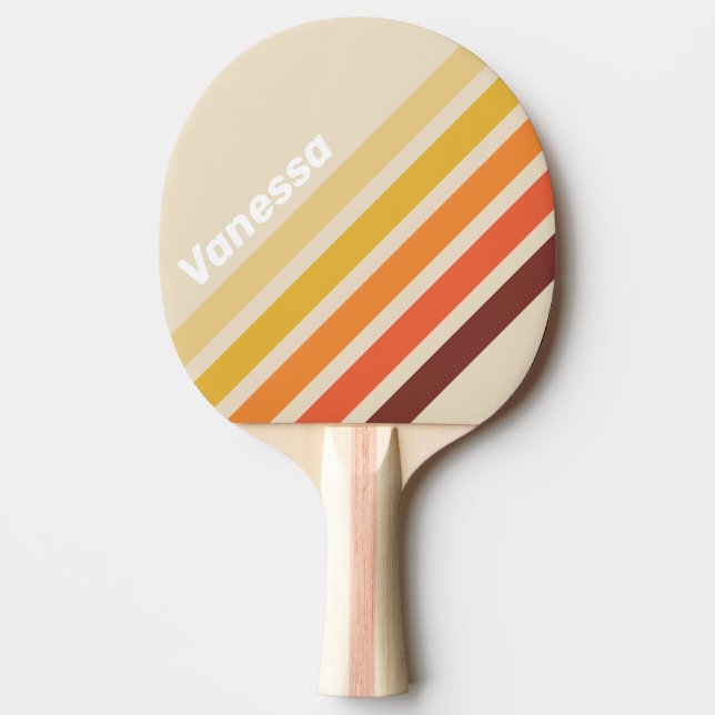Retro Angled Striping with Name Tischtennis Schläger (Vorderseite)