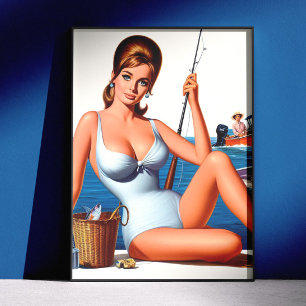 Retro-Angler-Pin-up Poster