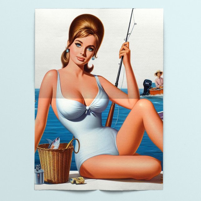 Retro-Angler-Pinup Seidenpapier (Von Creator hochgeladen)