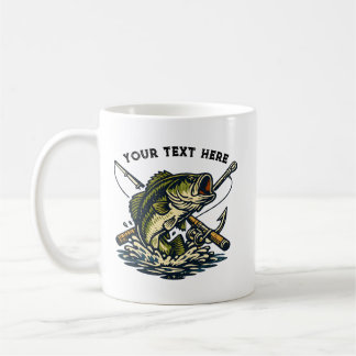 Retro-Anglerclub Bass Fisch Retro-Emblem Kaffeetasse